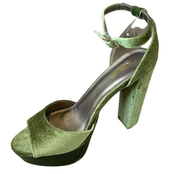 X2B Shoes X2b Slingback Angle Strap Open Toe Platform Block Heel